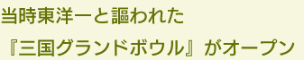 当時東洋一と謳われた
『三国グランドボウル』がオープン