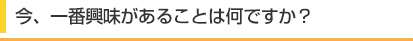 今、一番興味があることは何ですか？